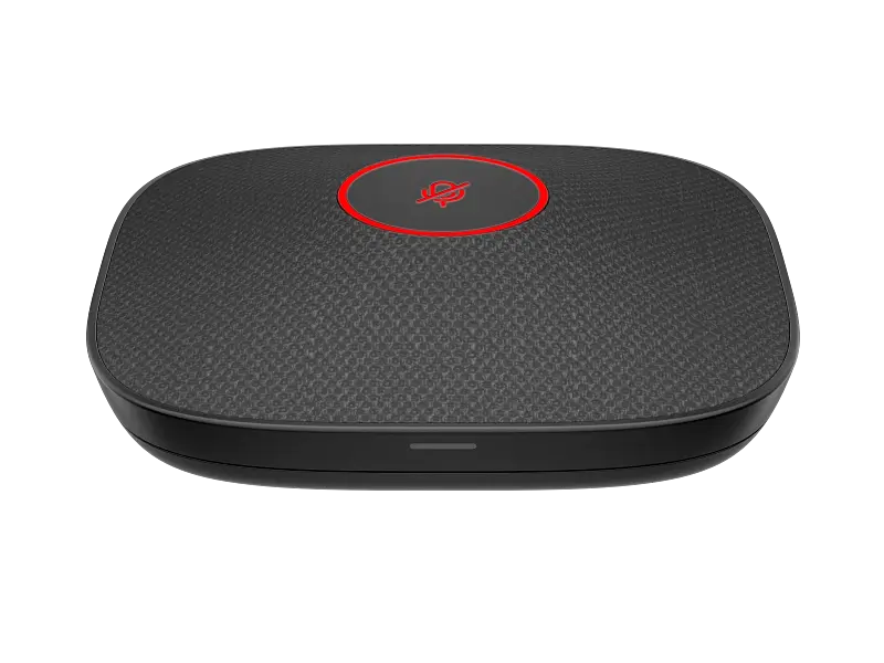 اتش بي بولي ستوديو A2 ميكروفون طاولة أسود، مزوّد بـ 4 عناصر ميكروفون أحادية الاتجاه، مع مدى التقاط يصل إلى 14 قدمًا