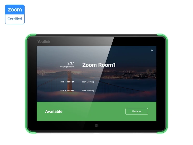 يالينك RoomPanel Zoom – شاشة ذكية لحجز غرف الاجتماعات، شاشة تفاعلية لمس 8 بوصة، جيجابت إيثرنت، واي فاي، بلوتوث 5.0، تدعم تطبيق زووم