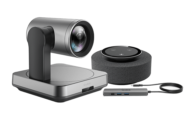 يالينك UVC84-BYOD-050 – طقم اجتماعات للغرف المتوسطة مع كاميرا 4K وسماعة ذكية MSpeech