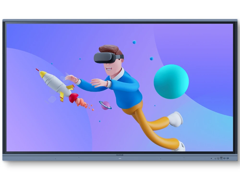 ماكس هاب E7520 – شاشة تفاعلية للتعليم E7520، شاشة لمس 75 إنش بدقة 4K، ألوان 10 بت، 40 نقطة لمس، نظام تعليمي ذكي