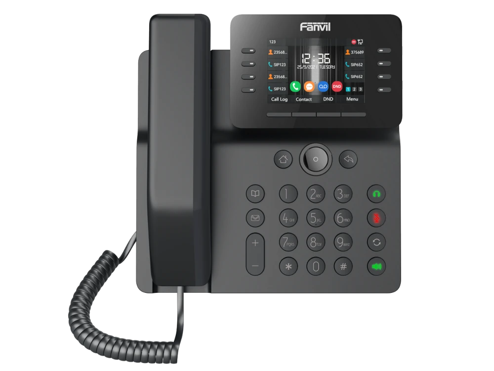 فانفيل V64 – هاتف IP المميز للأعمال، 12 خط ، شاشة LCD ملونة 3.5 بوصة، PoE، جيجابت، واي فاي، بلوتوث، مؤتمر محلي لستة أطراف