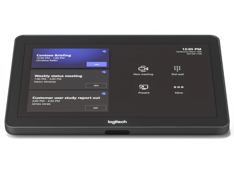 لوجيتك تاب – جهاز Logitech Tap للتحكم في غرفة الاجتماعات، لخدمات الفيديو كونفرانس، شاشة باللمس مقاس 10.1 بوصة، USB، HDMI، يأتي مع مجموعة CAT5E